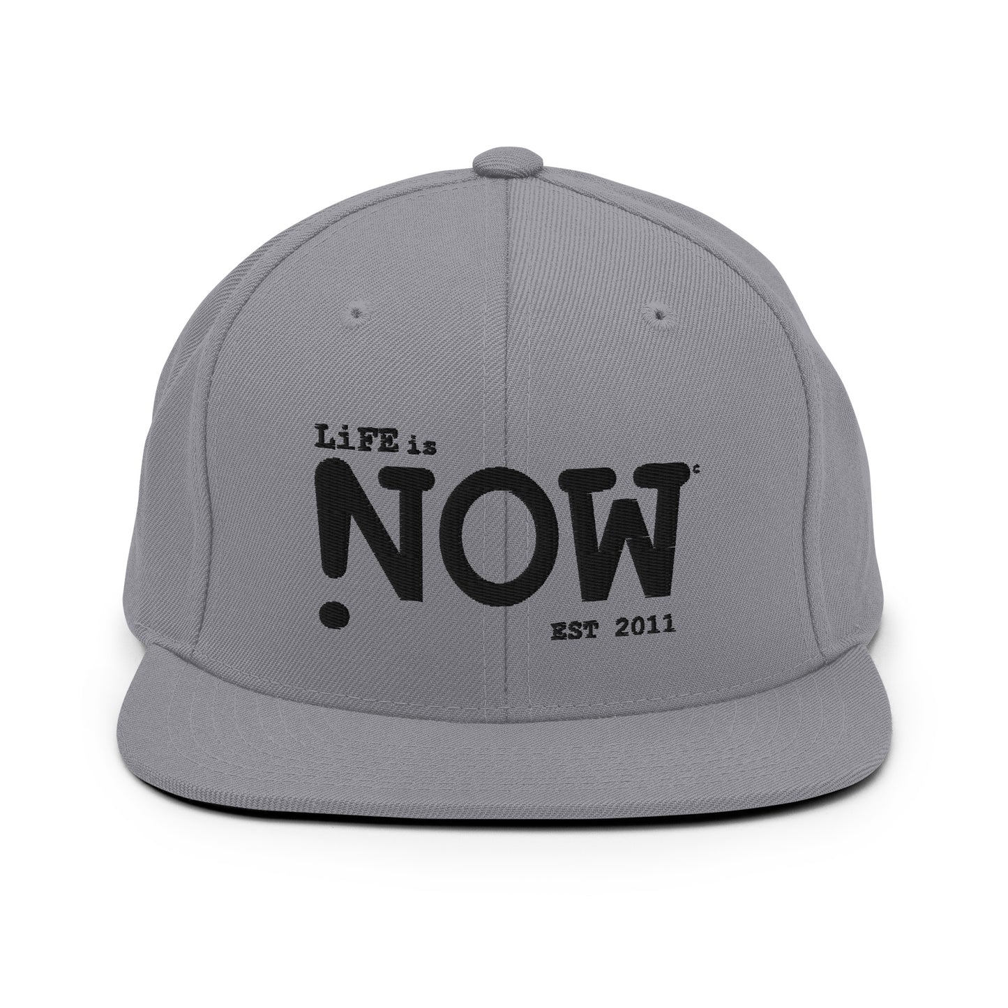 LiFE is NOW Snapback Hat (black embroidery)