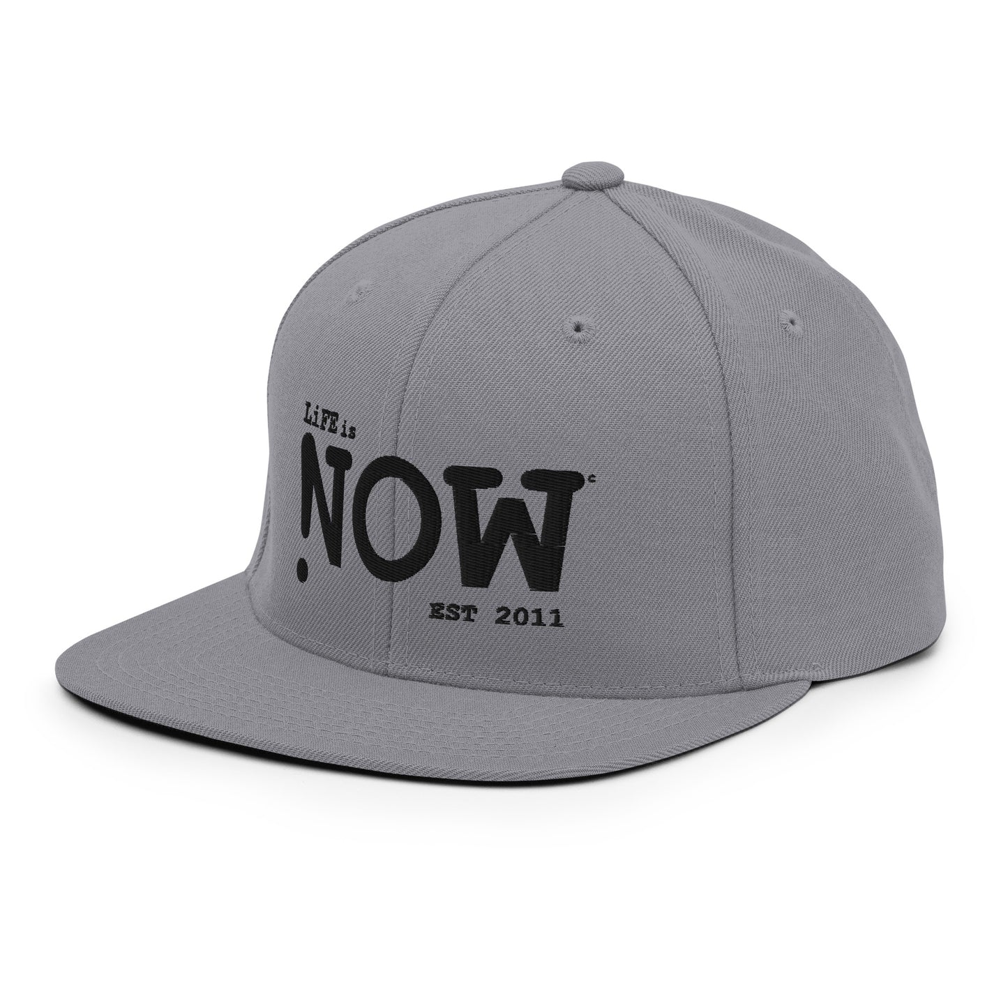 LiFE is NOW Snapback Hat (black embroidery)