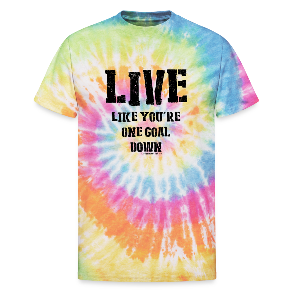 One Goal Down Unisex Tie Dye T-Shirt - rainbow