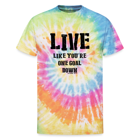 One Goal Down Unisex Tie Dye T-Shirt - rainbow