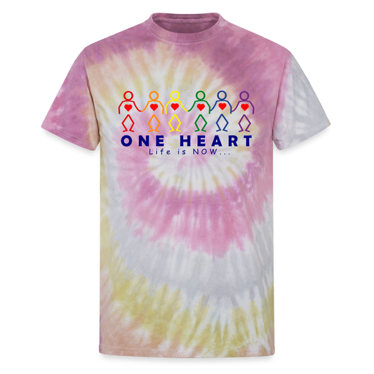 One Heart Unisex Tie Dye T-Shirt - Desert Rose