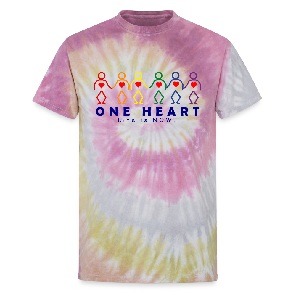 One Heart Unisex Tie Dye T-Shirt - Desert Rose