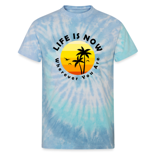 Wherever You Are Unisex Tie Dye T-Shirt - blue lagoon