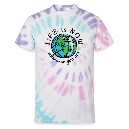 Globe Wherever You Are Unisex Tie Dye T-Shirt - Pastel Spiral