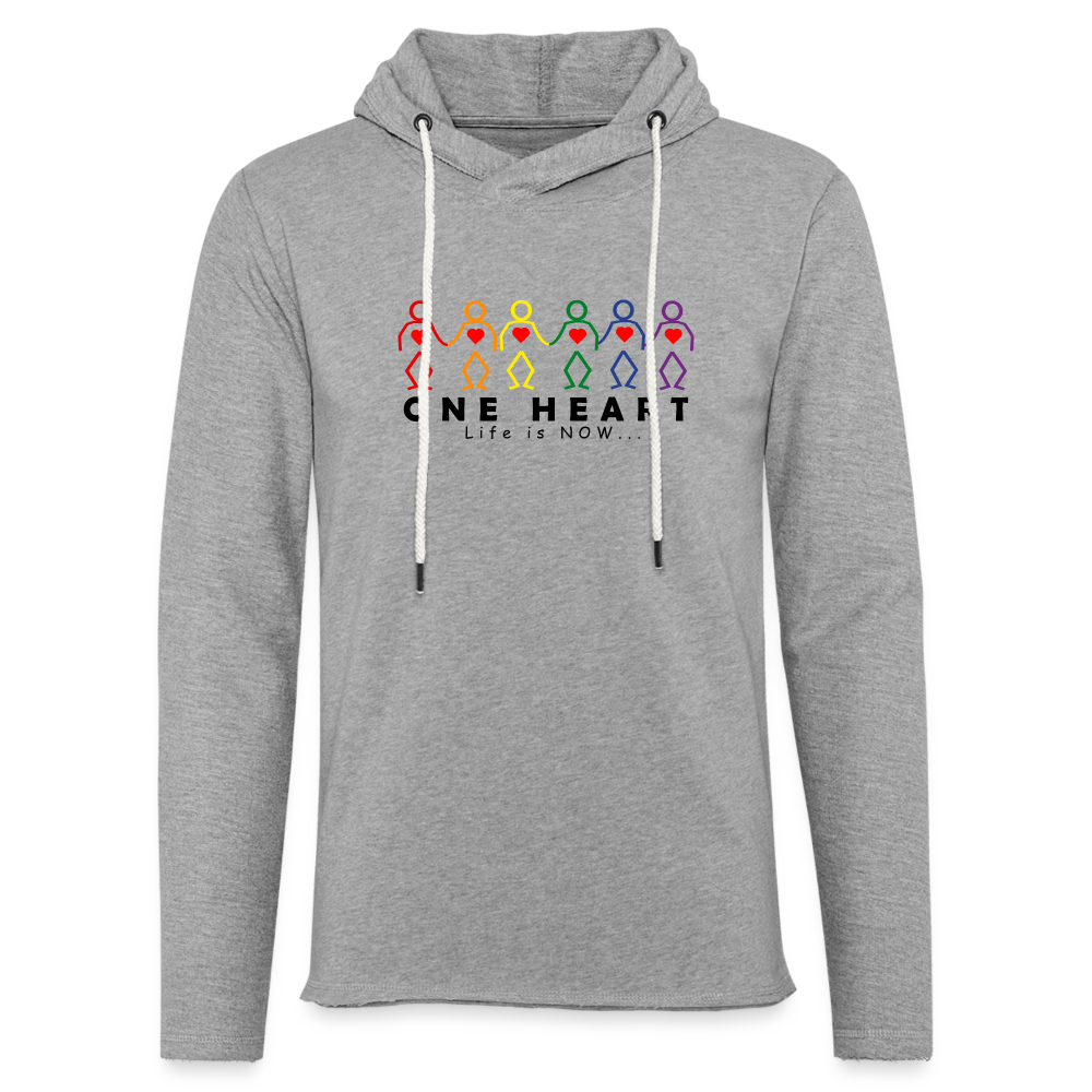 One Heart Unisex Lightweight Terry Hoodie - heather gray