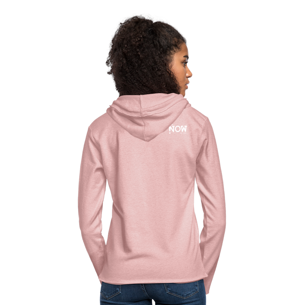 One Heart Unisex Lightweight Terry Hoodie - cream heather pink