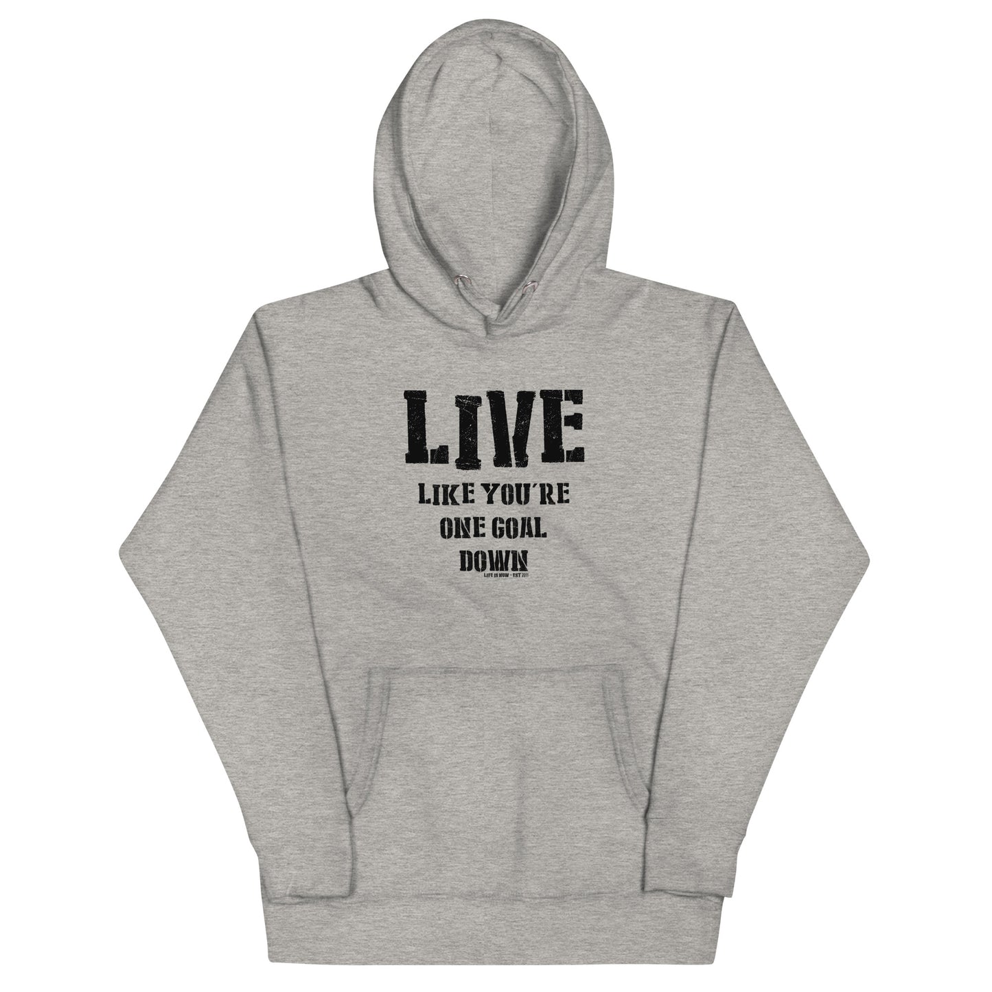 One Goal Down Unisex Hoodie (dark logo)