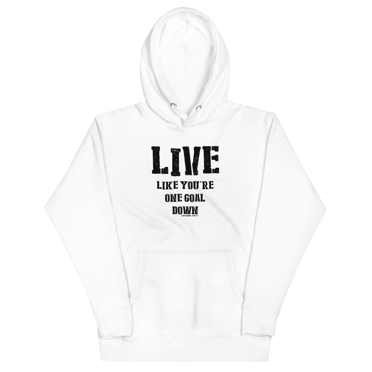 One Goal Down Unisex Hoodie (dark logo)