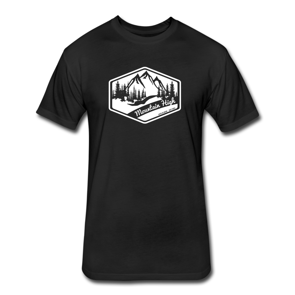 Mountain High Fitted Cotton/Poly T-Shirt - black