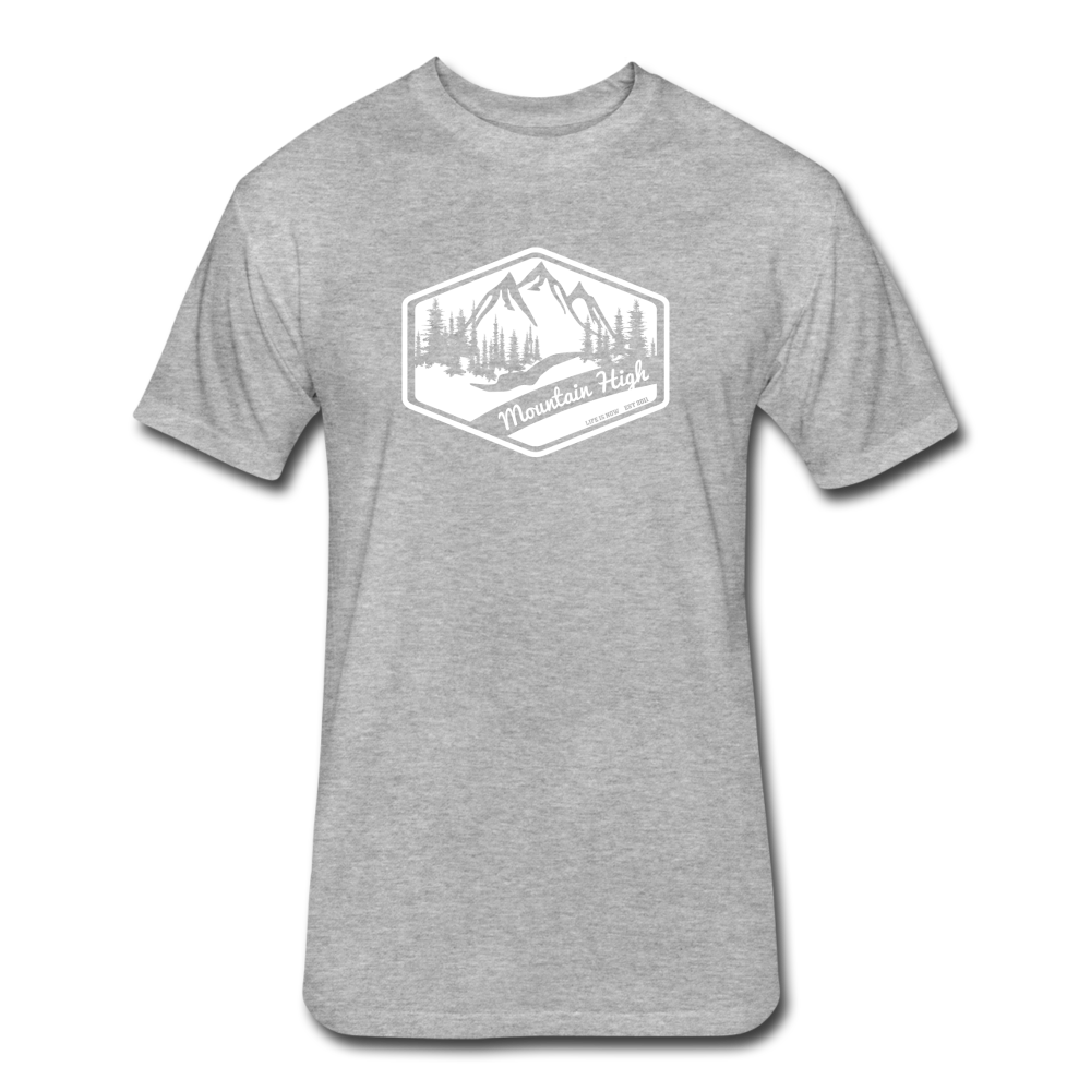 Mountain High Fitted Cotton/Poly T-Shirt - heather gray