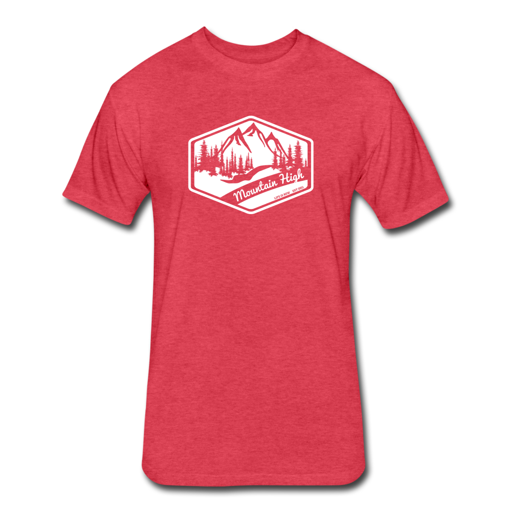Mountain High Fitted Cotton/Poly T-Shirt - heather red