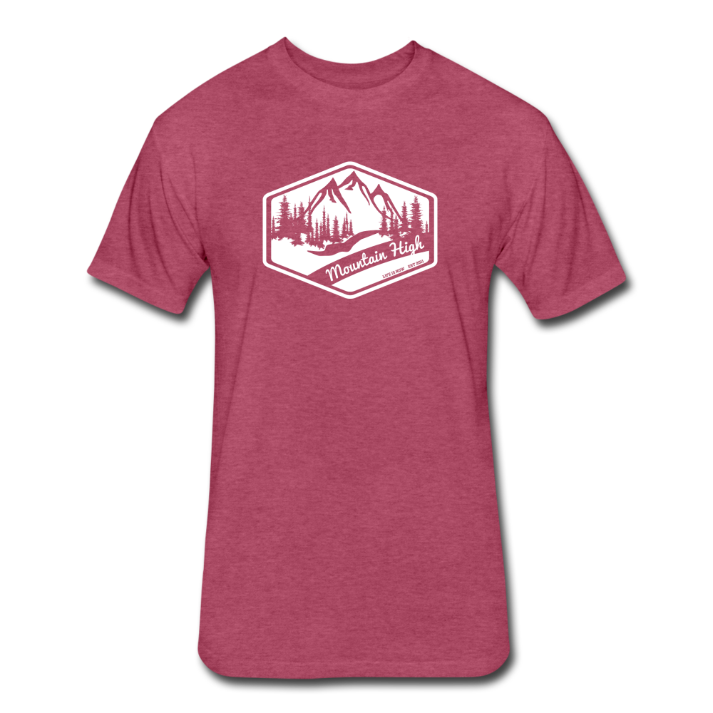 Mountain High Fitted Cotton/Poly T-Shirt - heather burgundy