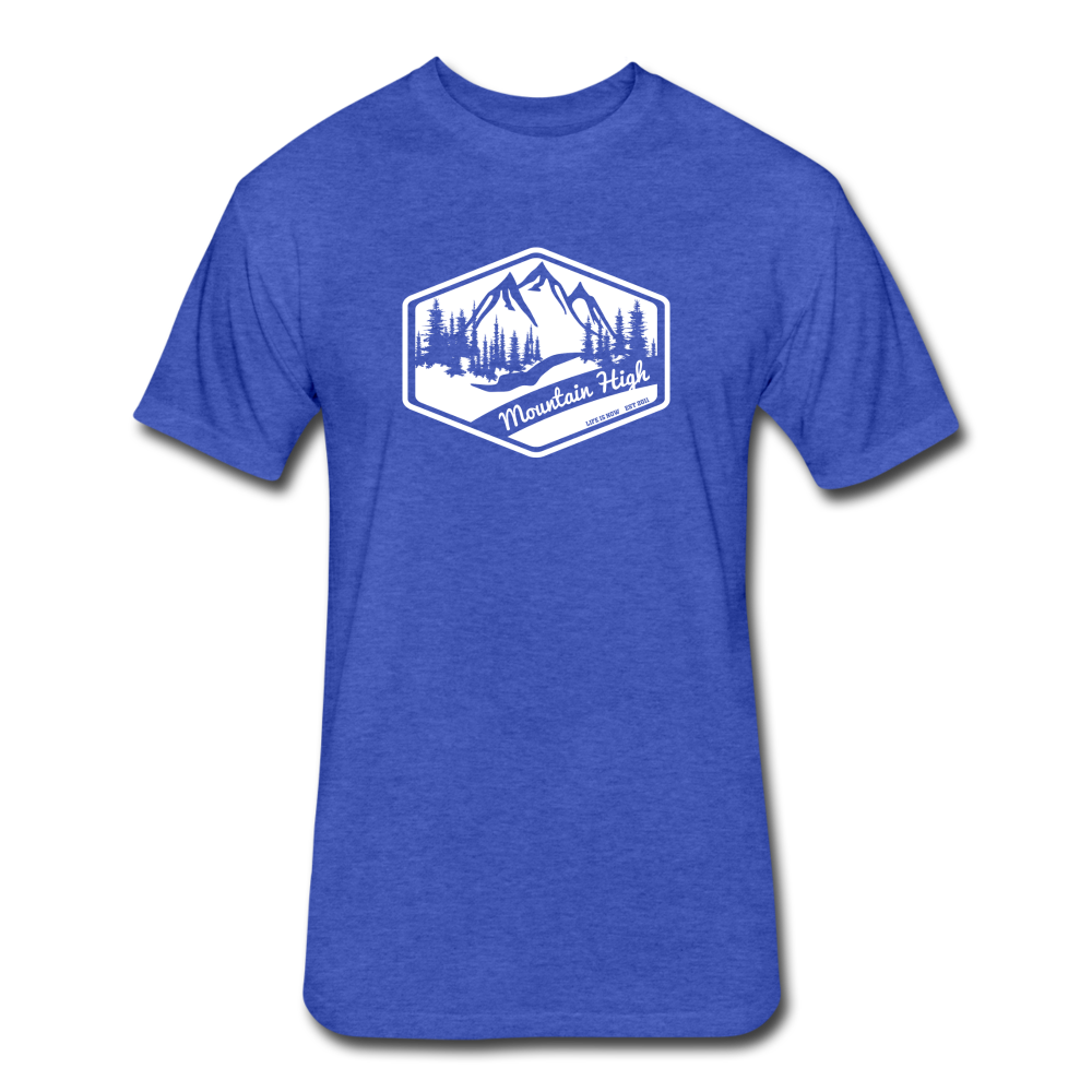 Mountain High Fitted Cotton/Poly T-Shirt - heather royal