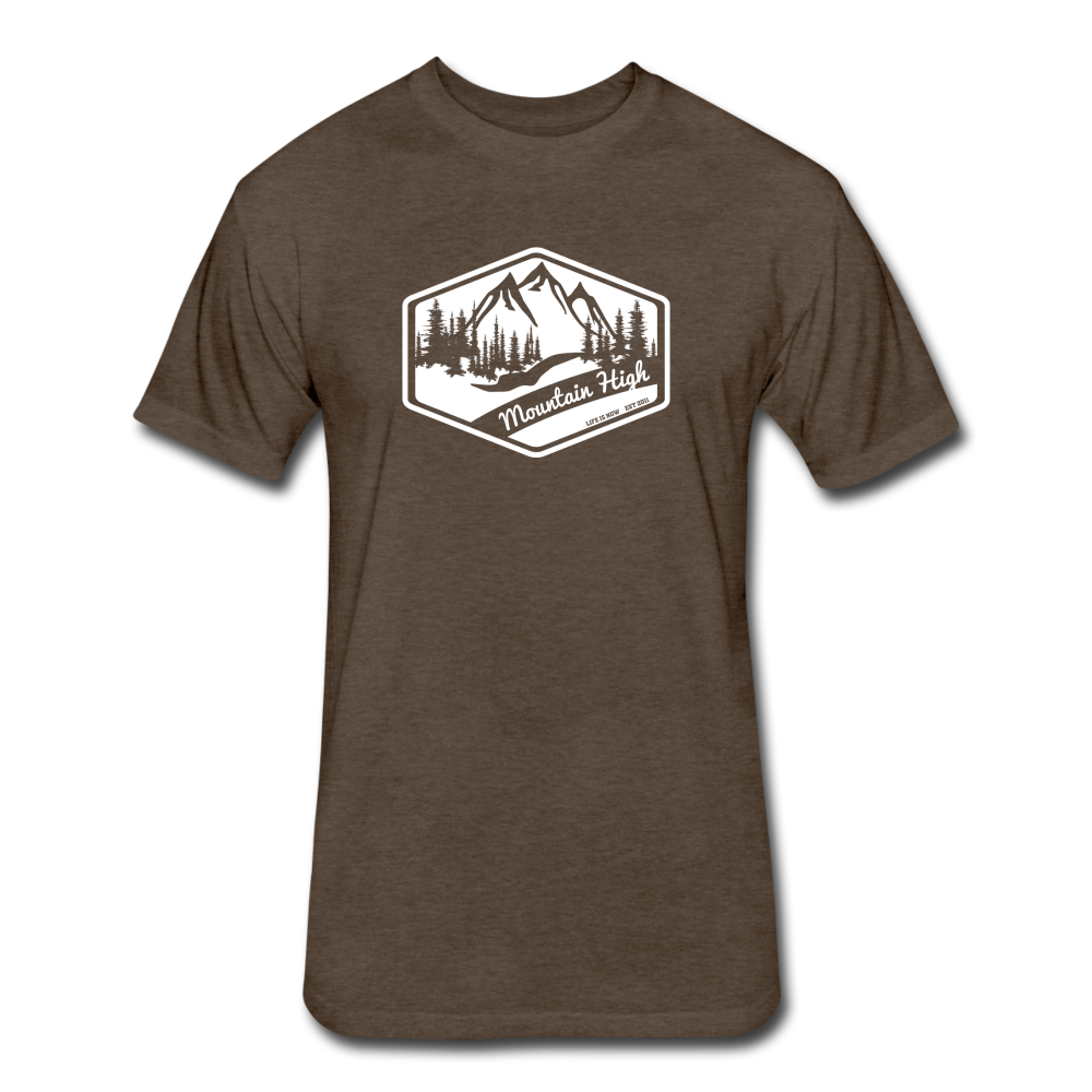 Mountain High Fitted Cotton/Poly T-Shirt - heather espresso