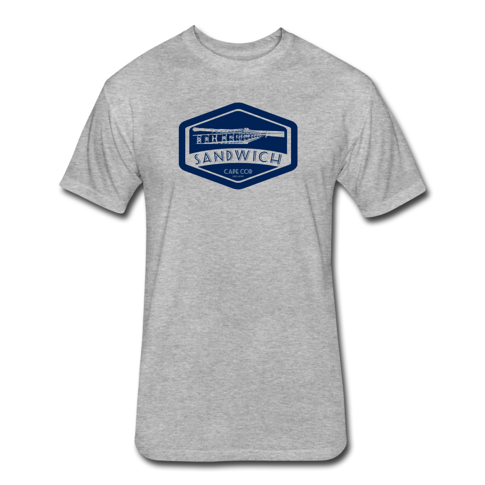 Sandwich Boardwalk Navy Fitted Cotton/Poly T-Shirt - heather gray