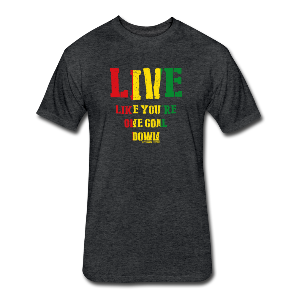 Rasta One Goal Down Fitted Cotton/Poly T-Shirt - heather black