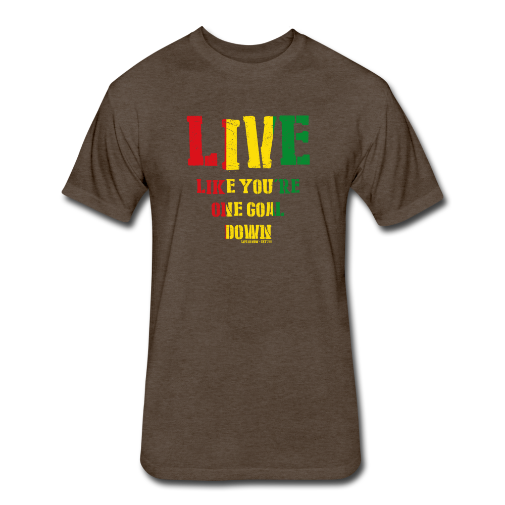 Rasta One Goal Down Fitted Cotton/Poly T-Shirt - heather espresso