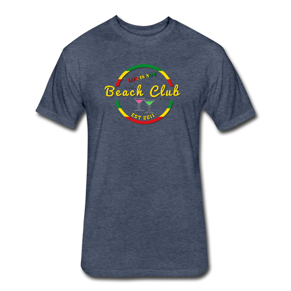 Rasta Beach Club Fitted Cotton/Poly T-Shirt - heather navy