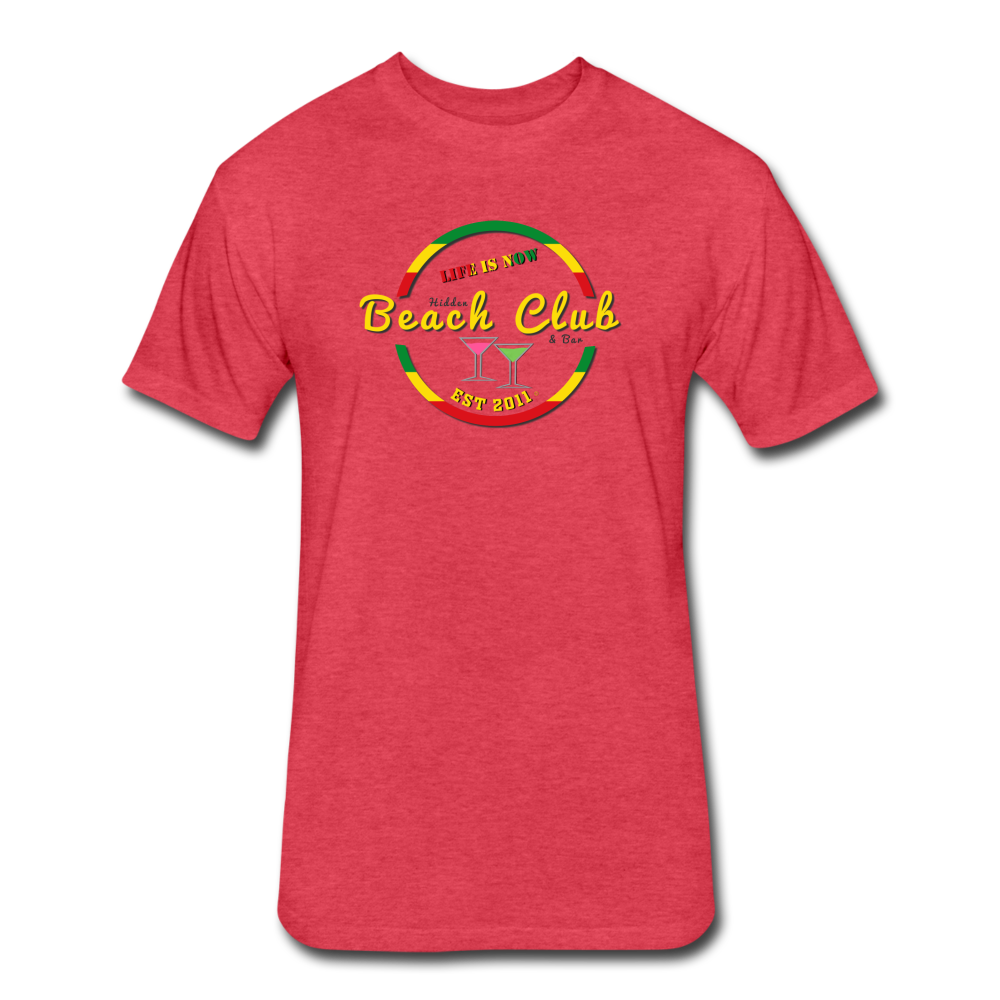 Rasta Beach Club Fitted Cotton/Poly T-Shirt - heather red