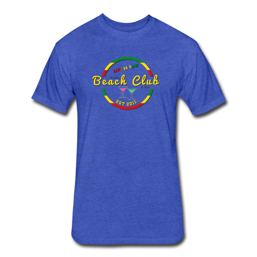 Rasta Beach Club Fitted Cotton/Poly T-Shirt - heather royal