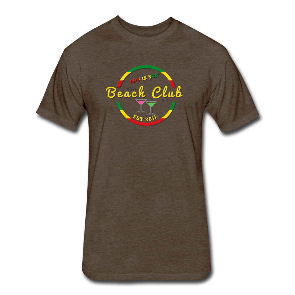 Rasta Beach Club Fitted Cotton/Poly T-Shirt - heather espresso