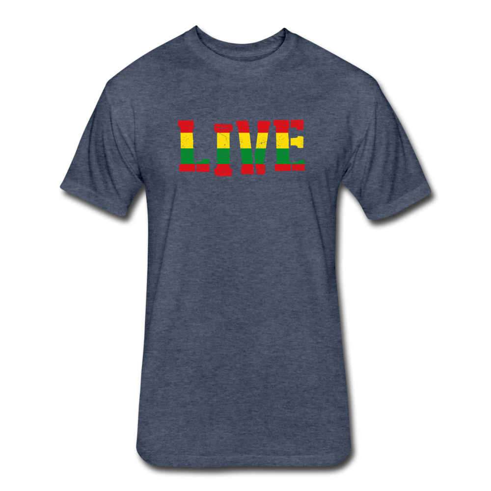 Rasta Live Fitted Cotton/Poly T-Shirt - heather navy