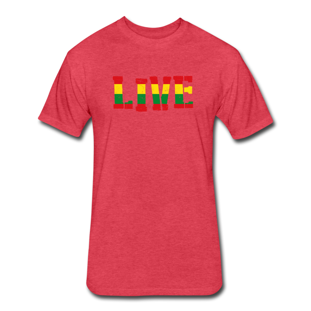 Rasta Live Fitted Cotton/Poly T-Shirt - heather red