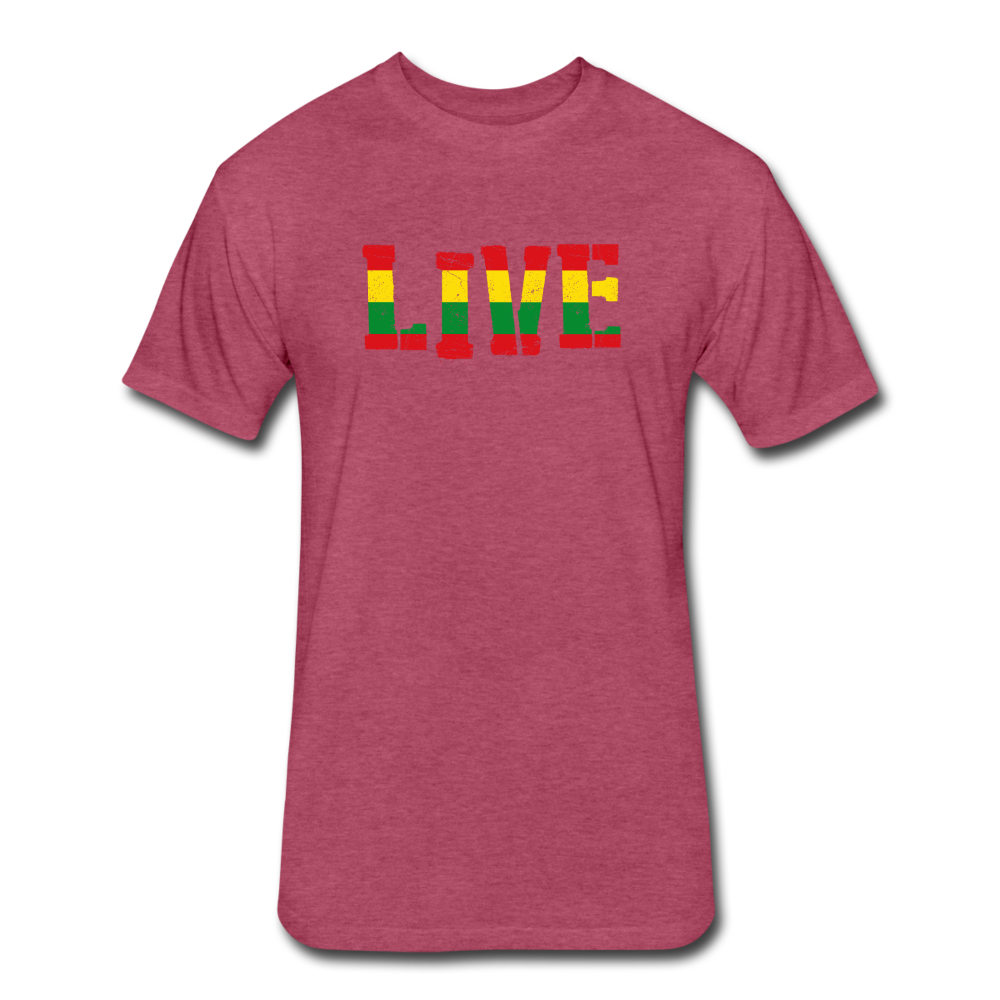 Rasta Live Fitted Cotton/Poly T-Shirt - heather burgundy