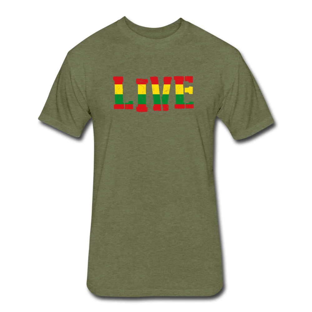 Rasta Live Fitted Cotton/Poly T-Shirt - heather military green