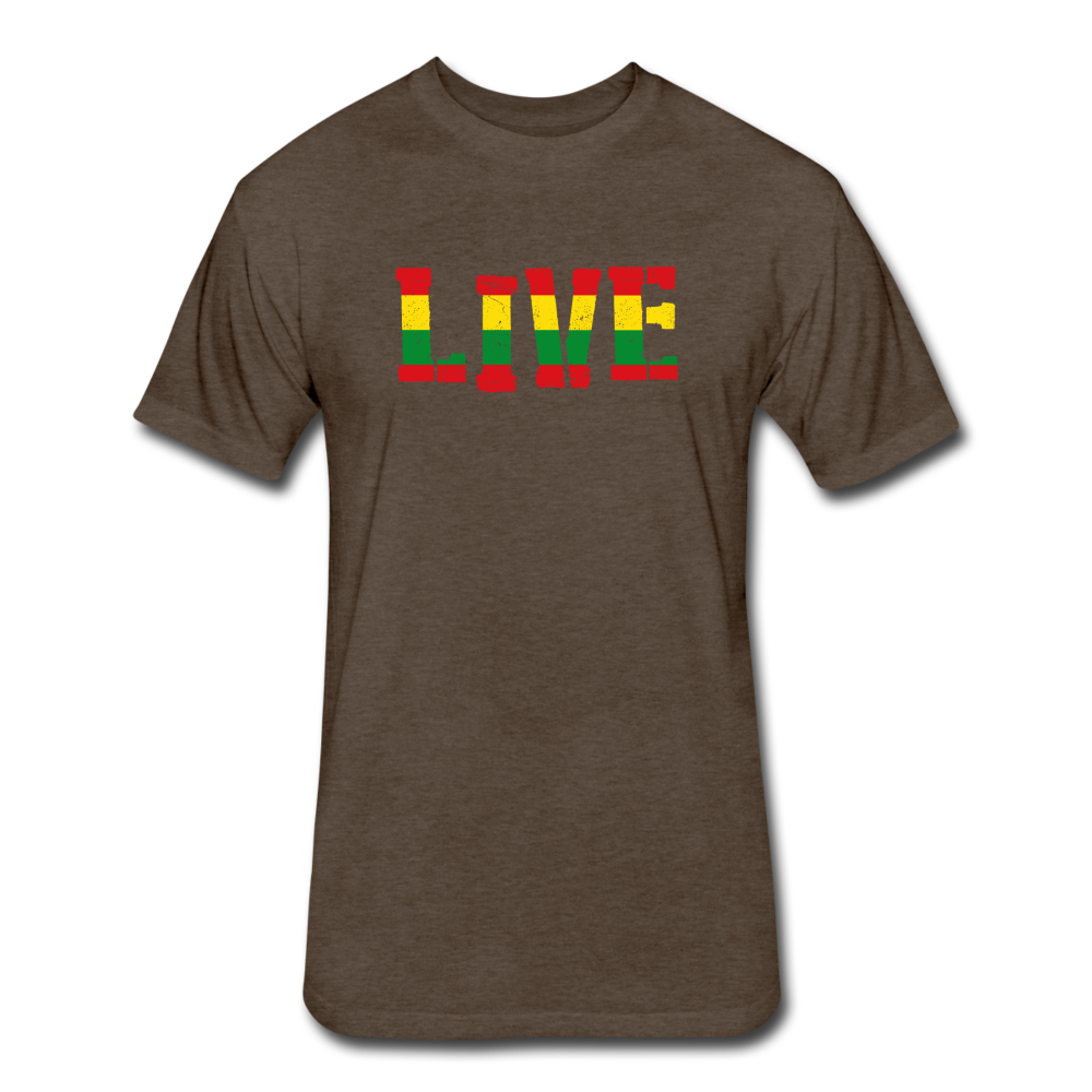 Rasta Live Fitted Cotton/Poly T-Shirt - heather espresso
