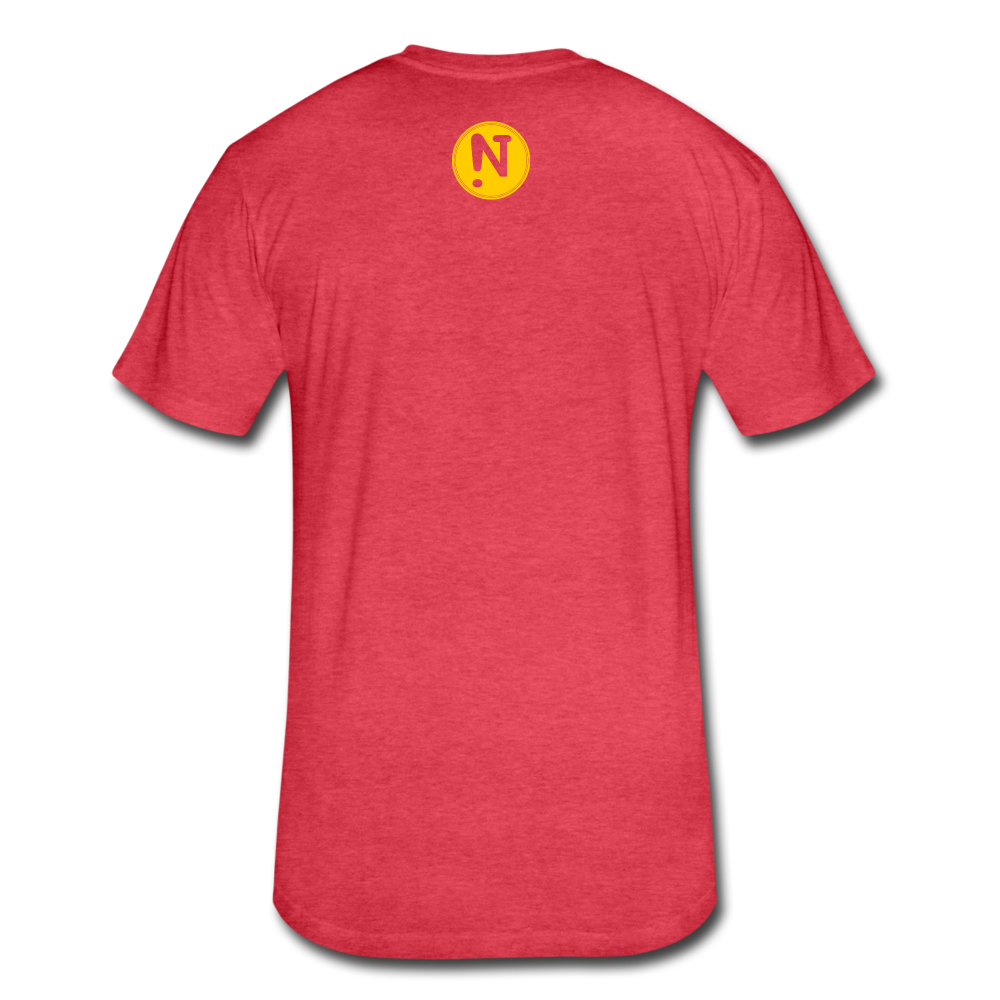 Squiggle Peace Sign Fitted Cotton/Poly T-Shirt - heather red