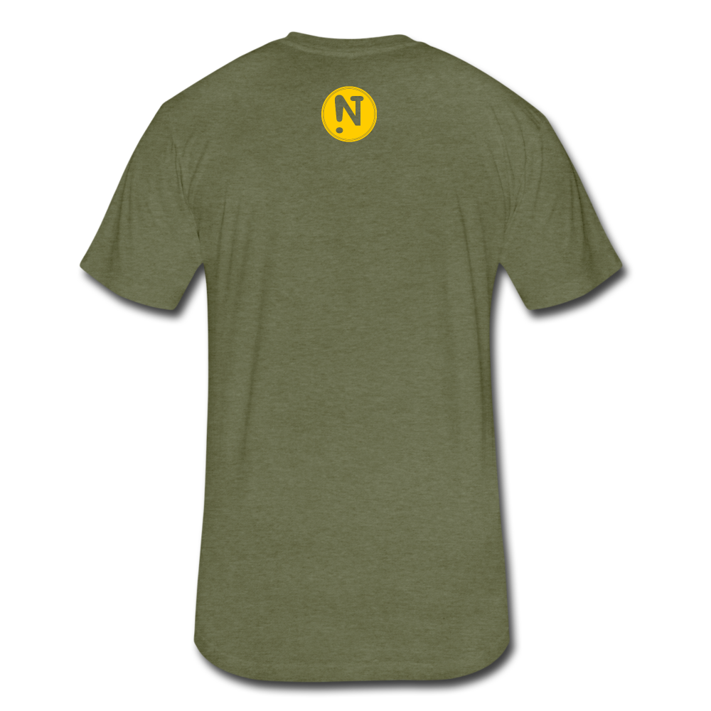 Squiggle Peace Sign Fitted Cotton/Poly T-Shirt - heather military green
