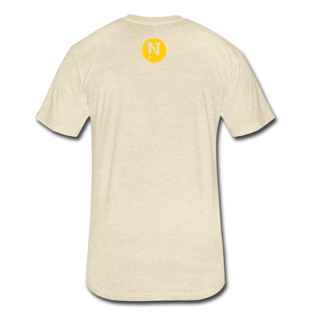 Squiggle Peace Sign Fitted Cotton/Poly T-Shirt - heather cream