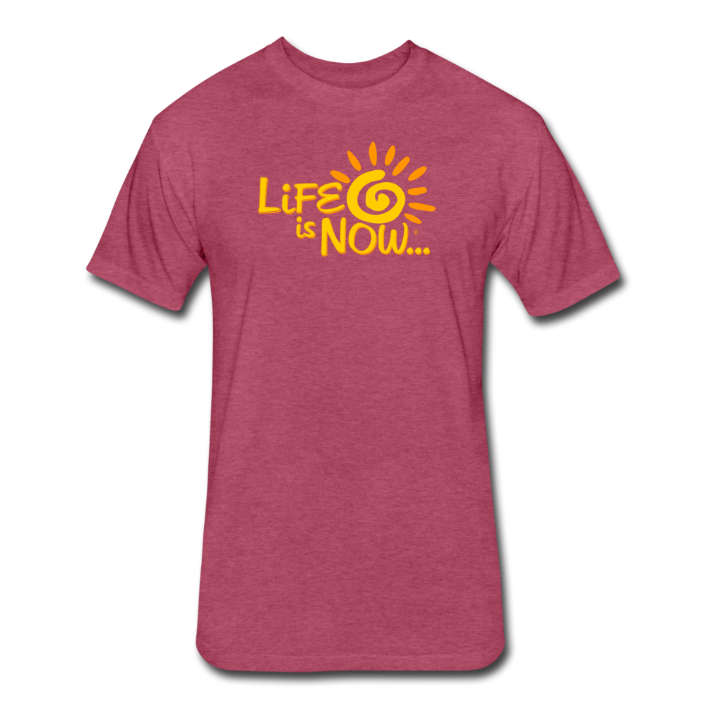 Squiggle Sun Fitted Cotton/Poly T-Shirt - heather burgundy