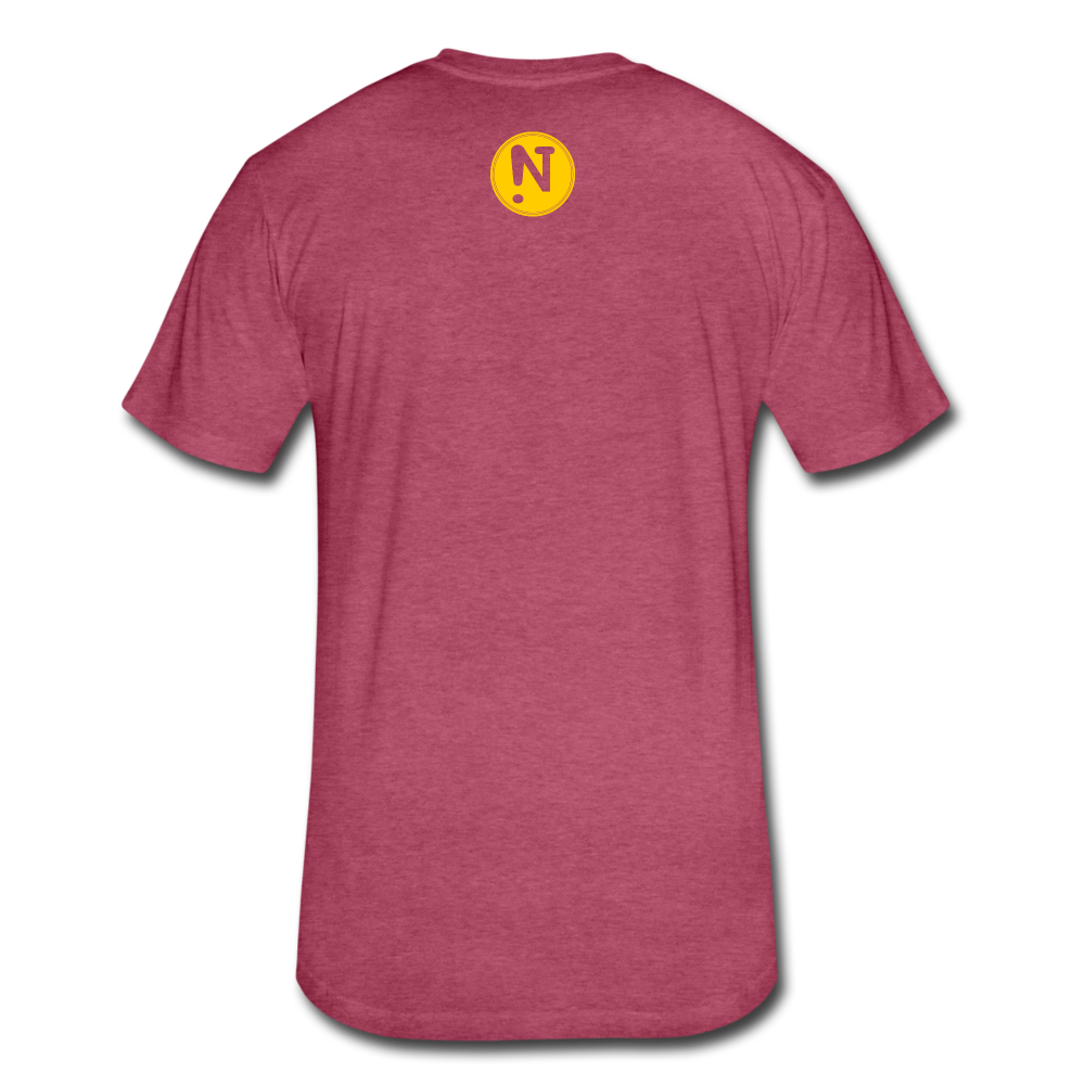 Squiggle Sun Fitted Cotton/Poly T-Shirt - heather burgundy