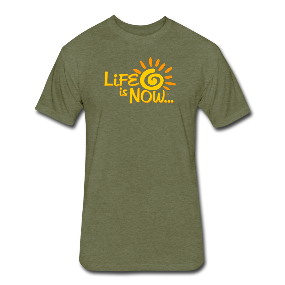 Squiggle Sun Fitted Cotton/Poly T-Shirt - heather military green
