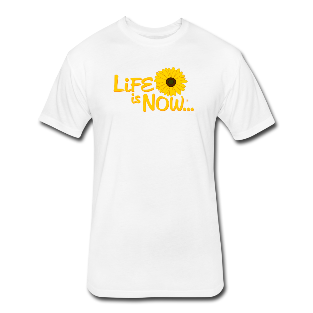 Squiggle Sunflower Fitted Cotton/Poly T-Shirt - white