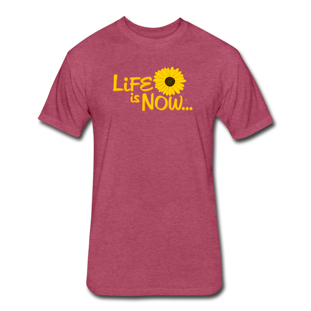 Squiggle Sunflower Fitted Cotton/Poly T-Shirt - heather burgundy