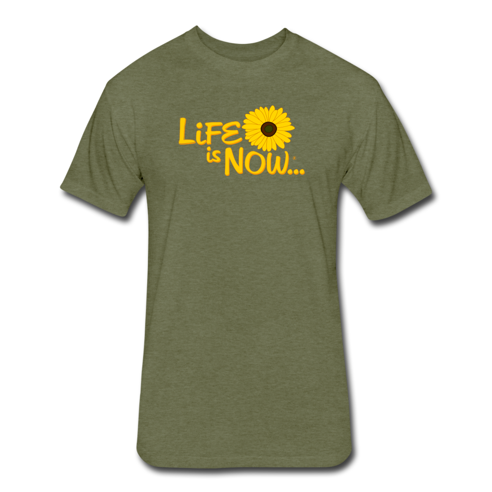 Squiggle Sunflower Fitted Cotton/Poly T-Shirt - heather military green