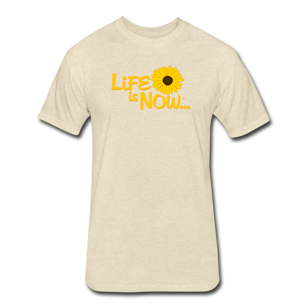 Squiggle Sunflower Fitted Cotton/Poly T-Shirt - heather cream