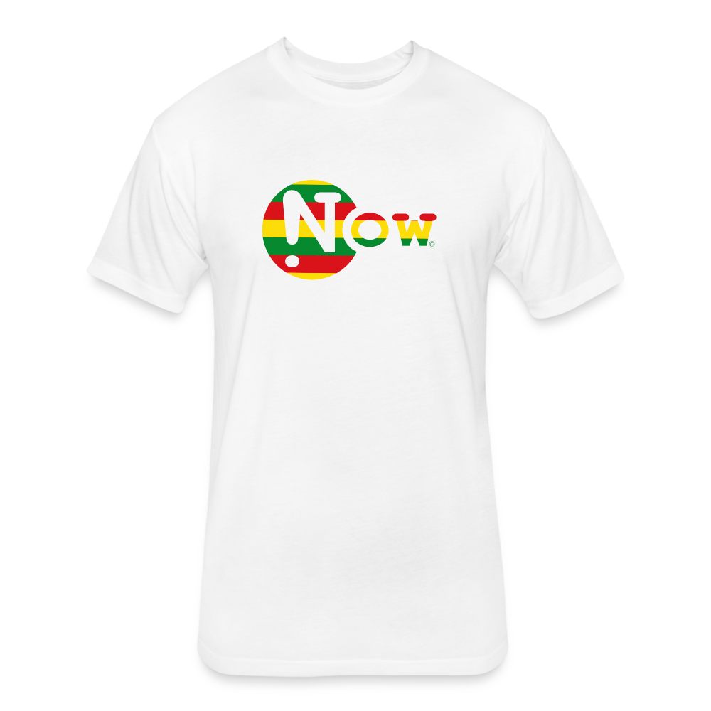 !Now Rasta Cut Out Fitted Cotton/Poly T-Shirt - white