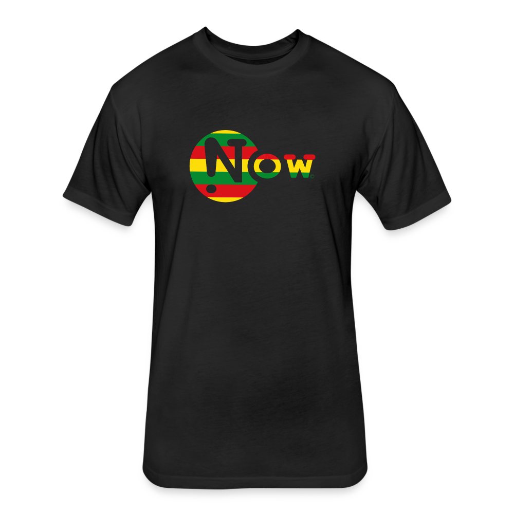 !Now Rasta Cut Out Fitted Cotton/Poly T-Shirt - black