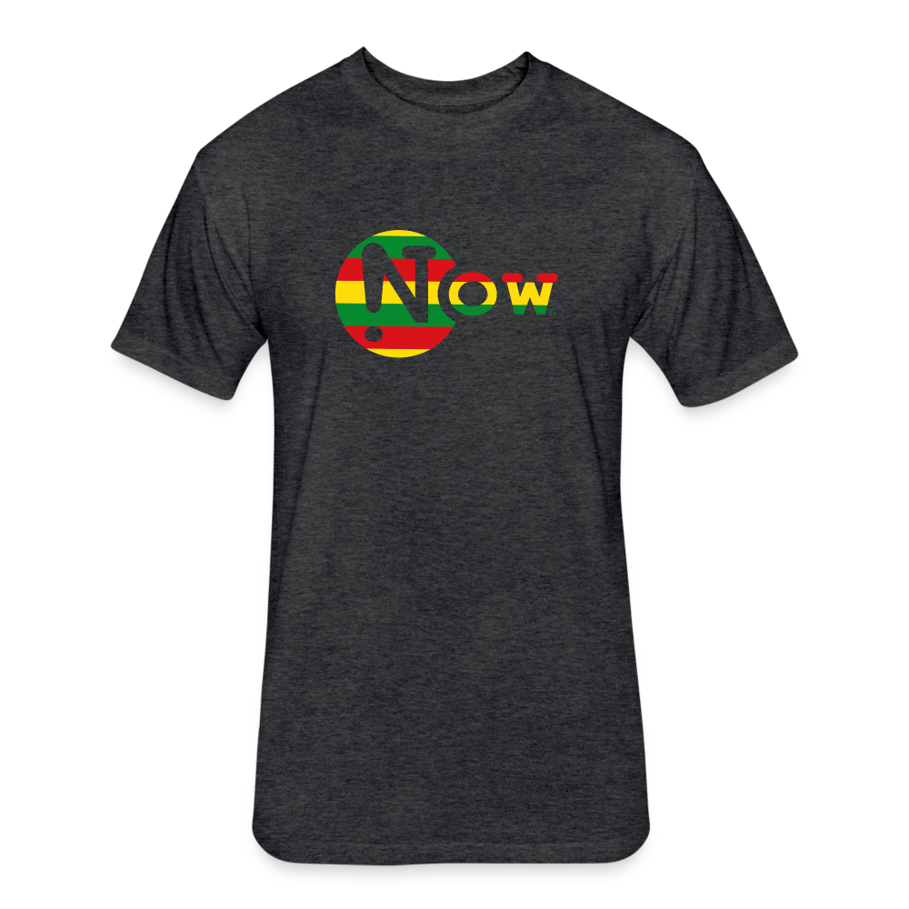 !Now Rasta Cut Out Fitted Cotton/Poly T-Shirt - heather black