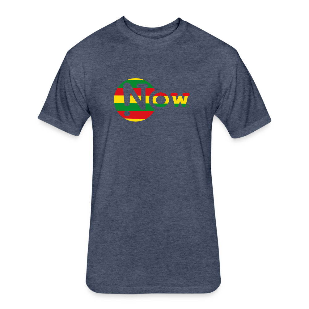!Now Rasta Cut Out Fitted Cotton/Poly T-Shirt - heather navy