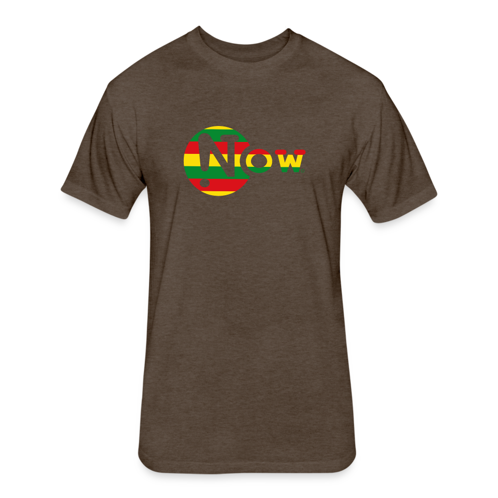 !Now Rasta Cut Out Fitted Cotton/Poly T-Shirt - heather espresso